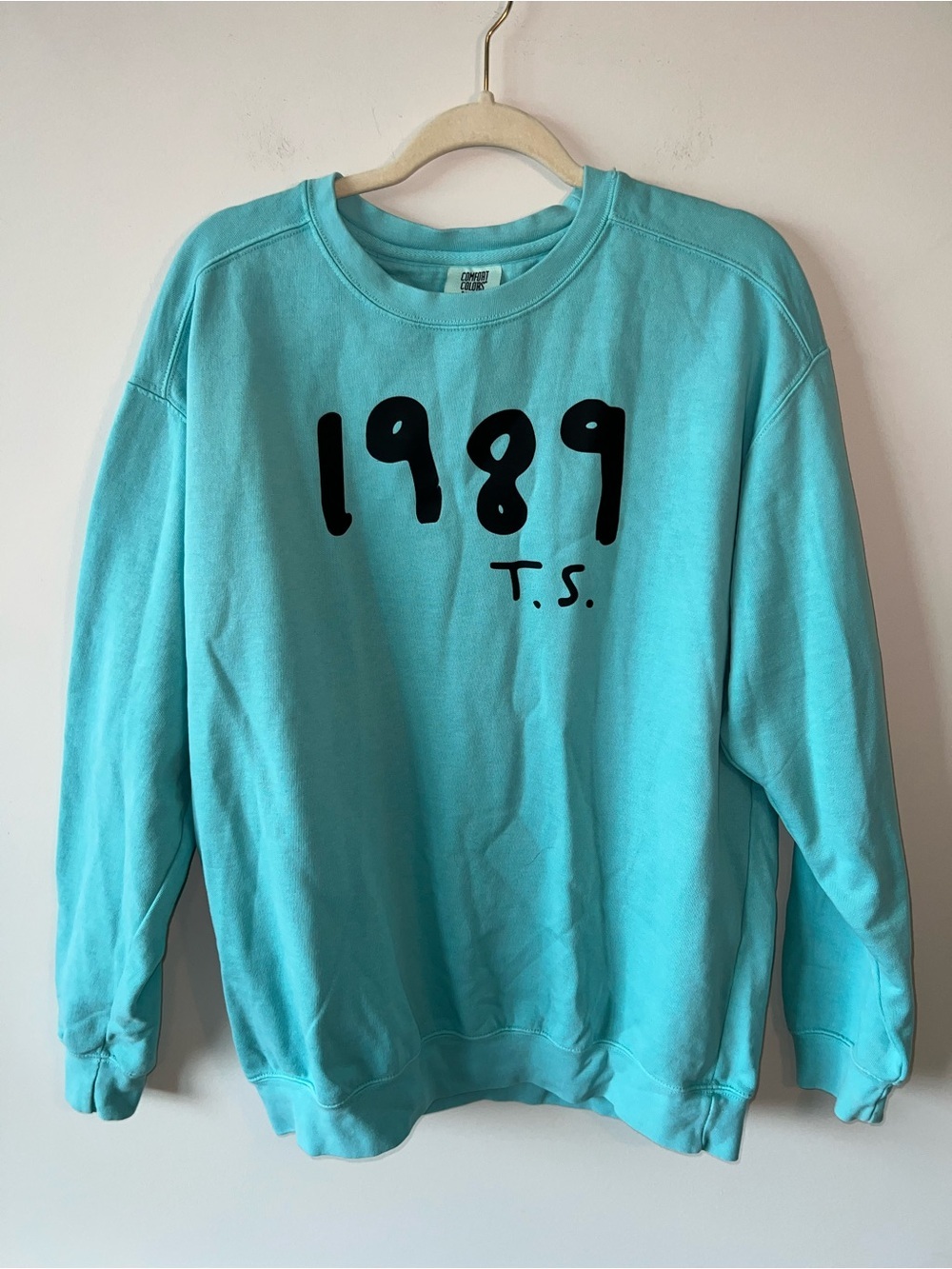 Comfort Colors Turquoise "1989 T.S." Crewneck Sweatshirt Large